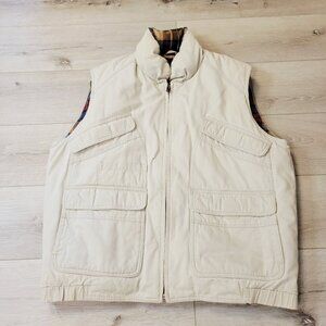 Vtg Eddie Bauer Vest Mens Sz Large 90s Goose Down Filled Quilted Lined Zip Up